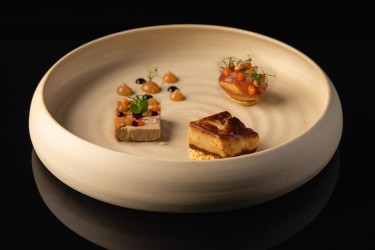 Foie gras variation - An opulent sake with a very special foie gras variation.